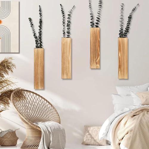 Sawoake Wooden Wall Planter Set of 4 - Modern Decor