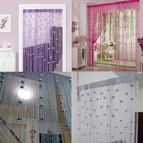 RJDJ Rose Thread Door Curtain in Blue