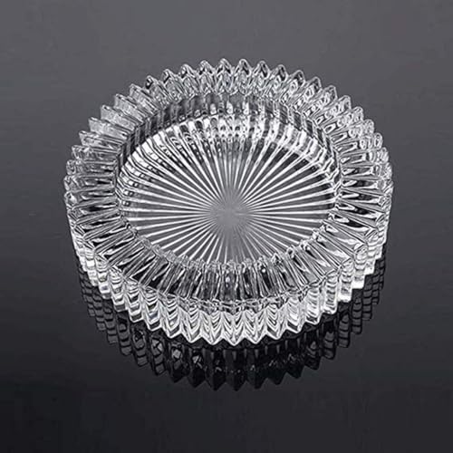 Artistic Glass Ashtray - 6 Inch Round Collectible Decor