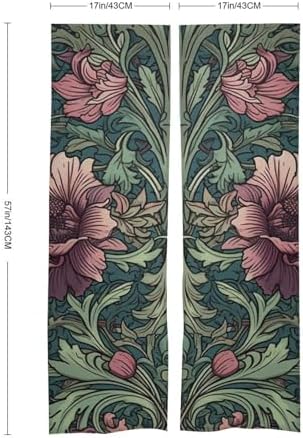 Japanese Noren Door Curtain Green and Magenta Print 34x57 Inch