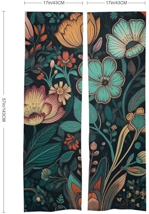 Japanese Noren Door Curtain with Cyan and Black Print
