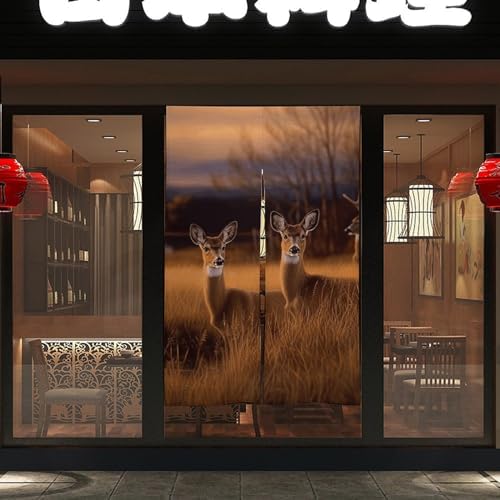 Japanese Noren Door Curtain with Deer Print 34x57