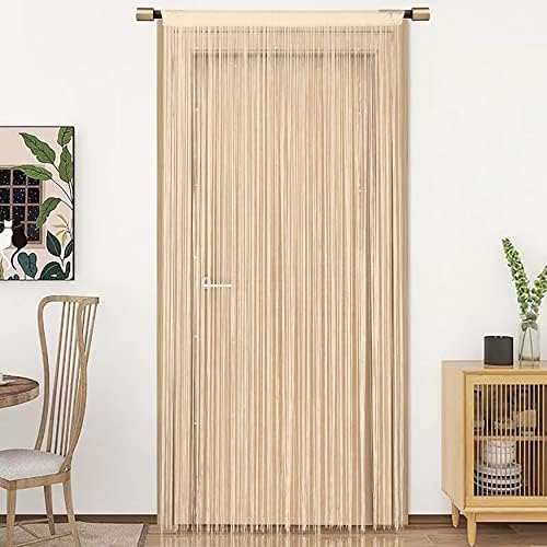 Boho Fringe Door Curtain with Tassel and String 39x79in