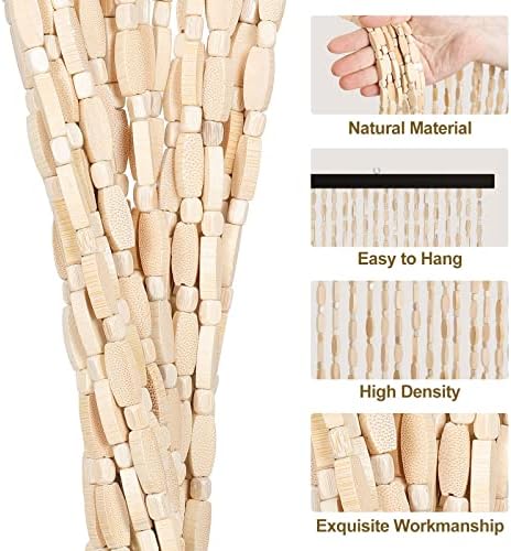 Handmade Bamboo Beaded Curtain 52 Strands 355 x 75 Inches