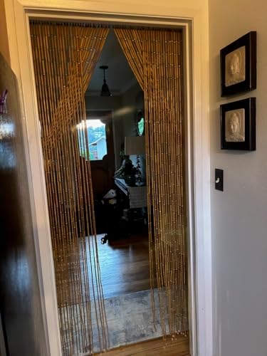 Real Bamboo Beaded Curtain - 36x79 Inch