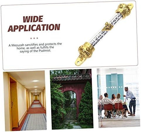 PRETYZOOM Religious Mezuzah Scroll Door Decor Metal