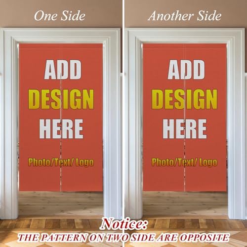 Custom Double Sided Noren Curtain with Photo Text Logo