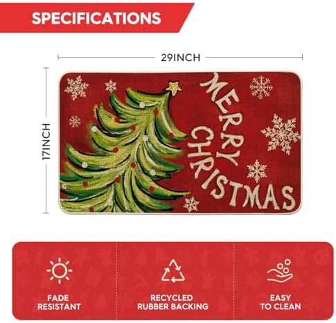 Artoid Mode Xmas Tree Doormat for Indoor Outdoor