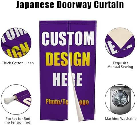 XMJJKUF Custom Noren Curtain with Photo and Logo