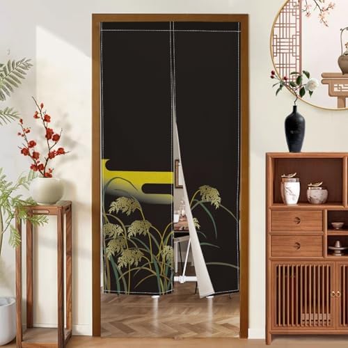 Black Ripe Grain Door Curtain with Privacy Divider Panel