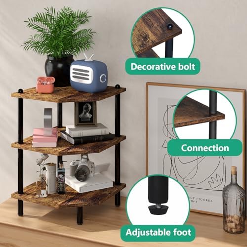 MOFAIN 3 Tier Corner Shelf Organizer for Small Spaces