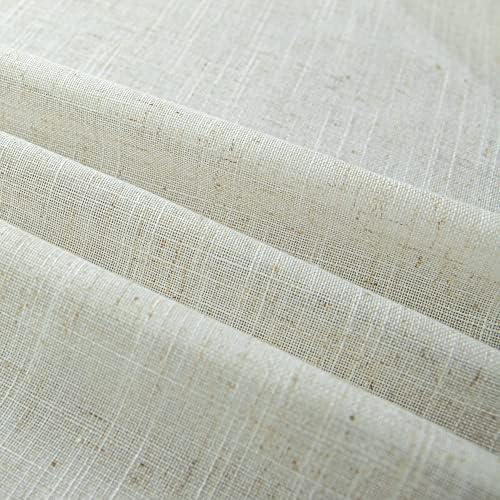 KOUFALL French Door Curtain Linen Blend 25x72 Panel Off WhiteCream Beige