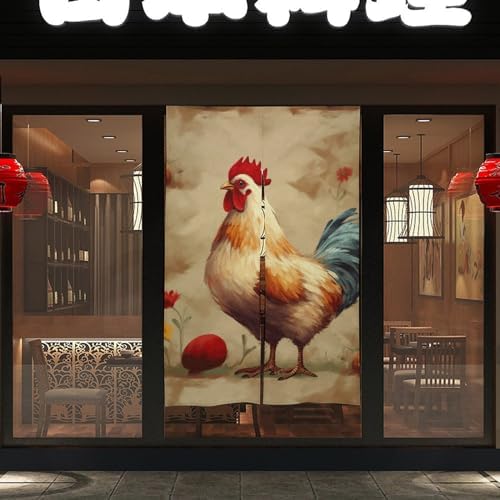 Japanese Noren Art Chicken Door Curtain 34x57