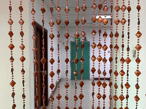 ZiDeTang Maple Leaf Beaded Curtain Panel 393x767 in Brown