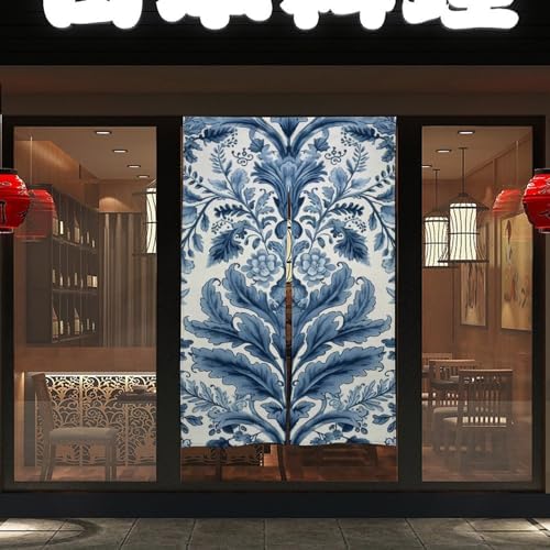 Japanese Noren Blue Pattern Door Curtain 34x57