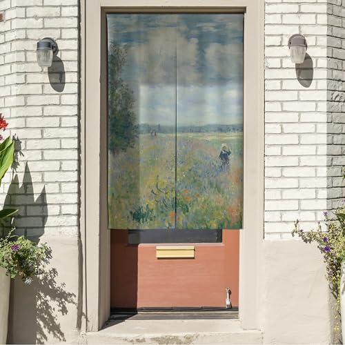 Japanese Noren Artistic Oil Painting Room Divider Curtain