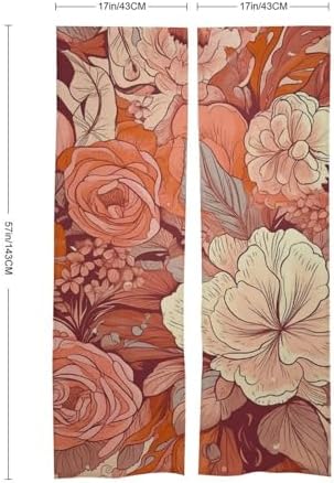 Japanese Noren Red Flowers Door Curtain 34x57