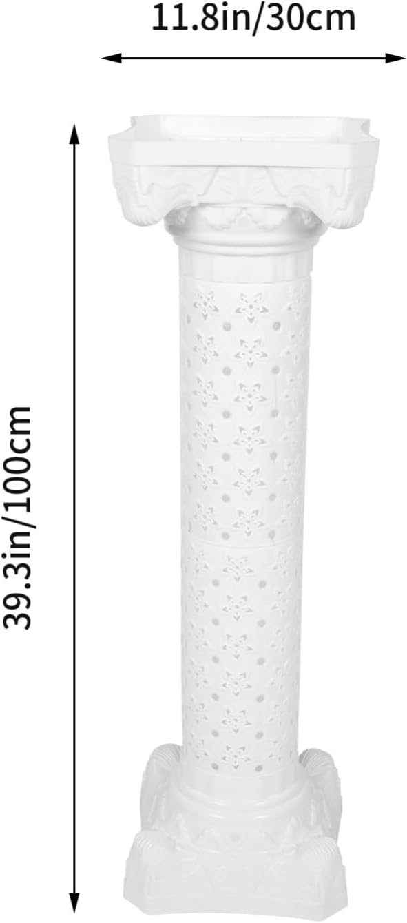 ERINGOGO Tall Display Pedestal - 40 x 12 White Roman Column