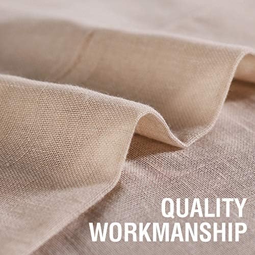 Linen Sheer Curtains 84 Inch Long Grommet Panels for Living Room