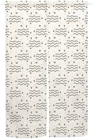 Japanese Noren Door Curtain with Simple Drawings
