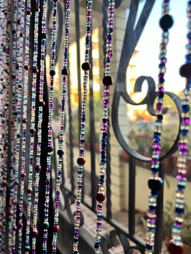 Mango Gifts Bohemian Beaded Curtain 76 Inch Multicolour Glass Beads Strings