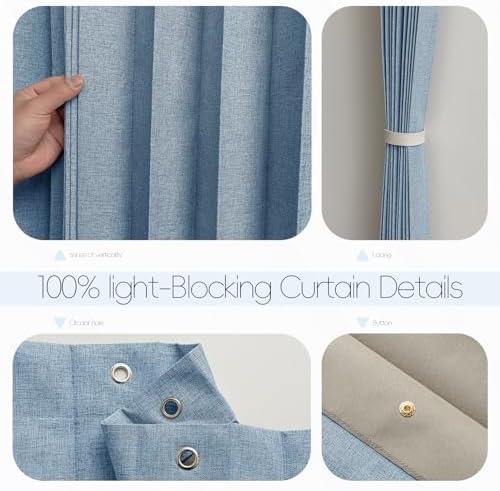 Jilron Blackout Fabric Door Curtain with Magnetic Closure