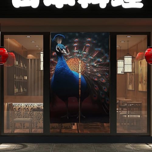 Japanese Noren Animal Feathers Door Curtain 34x57 Inches