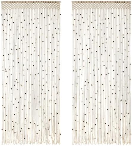 BECHAEO Boho Macrame Beaded Curtain Door Divider