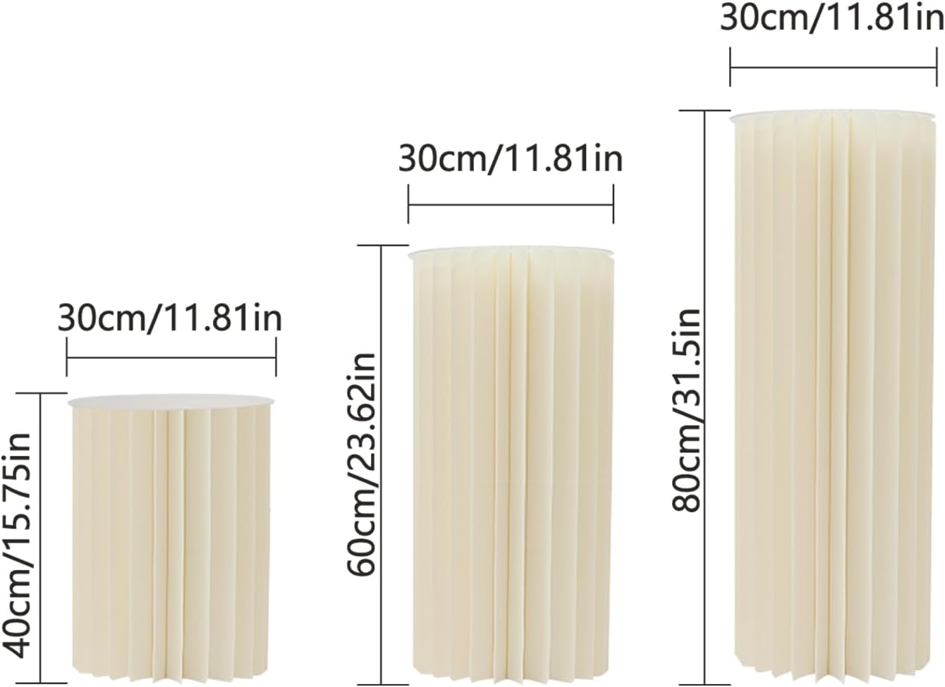 Dlinanta Cardboard Flower Stands 3PCS Cylinder Pedestal