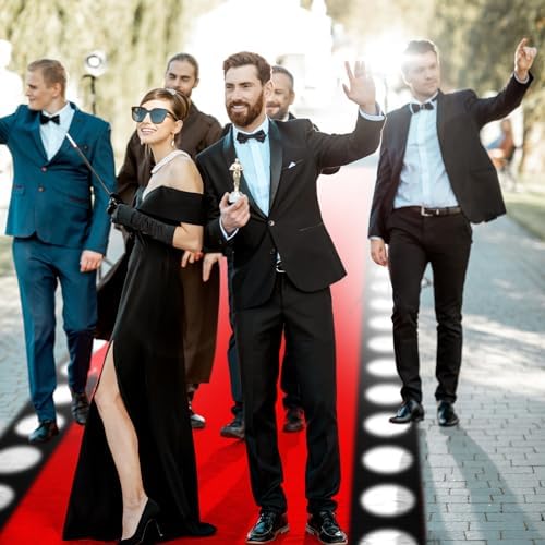 2 x 30 Ft Red Carpet with LED Light for Movie Night