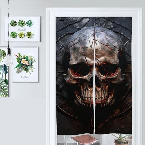 Japanese Noren Skull Door Curtain 34x57
