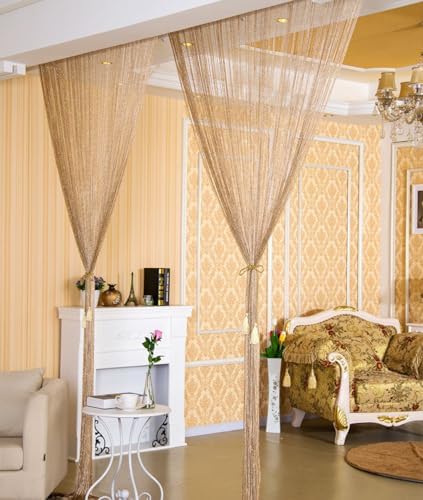 2PCS 39x79inch Glitter String Curtain Doorway Decor