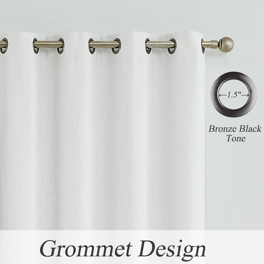 Central Park White Curtain Panel 100x84 14 Grommets