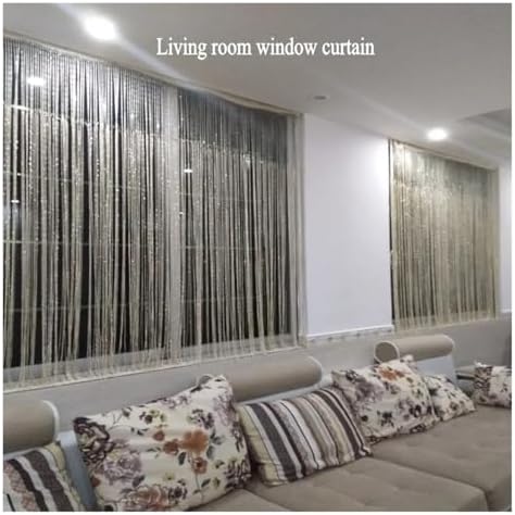 Shiny Tassel String Curtain 3x26m Blue