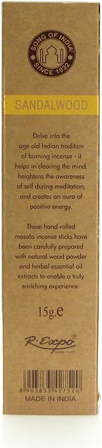 Song of India Organic Masala Incense Variety Pack of 12