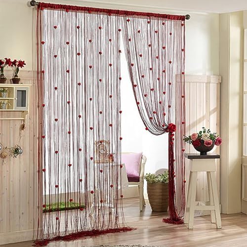 RJDJ Rose Thread Door Curtain in Blue