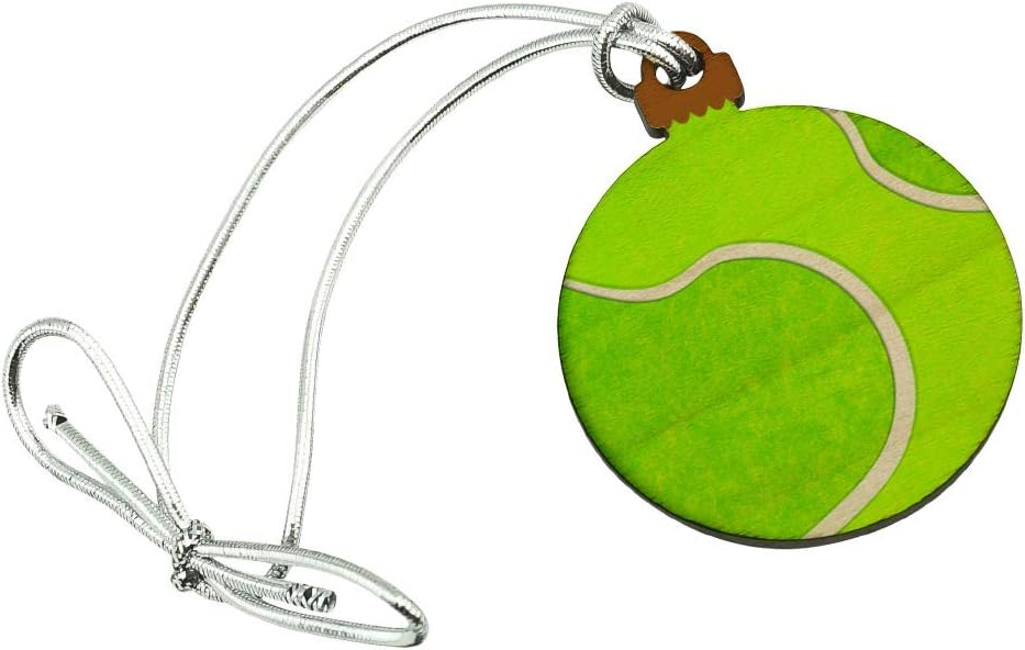 Tennis Ball Mini Wood Christmas Ornament