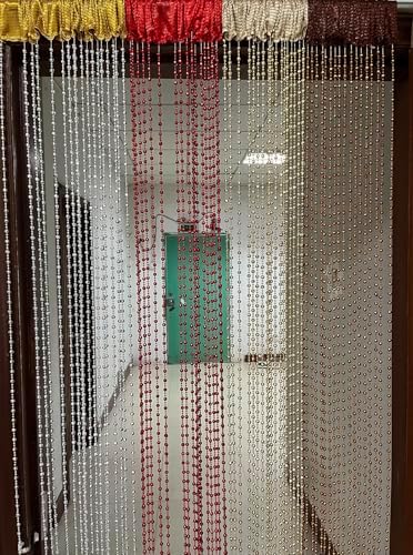 ZiDeTang Sparkling Plastic Diamond Beaded Door Curtain Panel Red