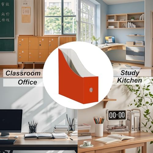 2 Pack Cardboard Magazine Storage Boxes for Desk and Shelves