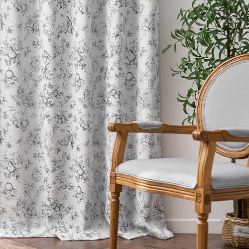 Jinchan Blackout Floral Curtains 84 Inches Long 2 Panels