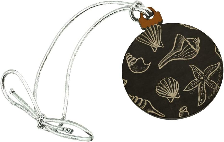 GRAPHICS MORE Seashells Mini Wood Christmas Ornament