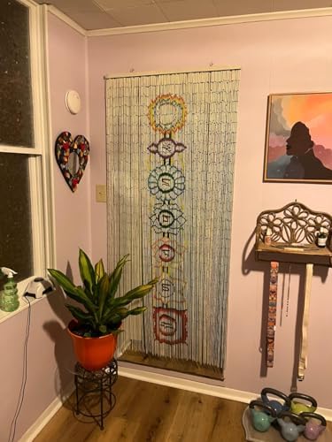 Beaded Curtain 125 String Chakra Handmade with 4000 Beads