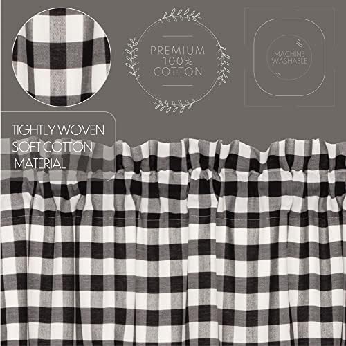 VHC Brands Annie Buffalo Check Curtain 72x40 Black