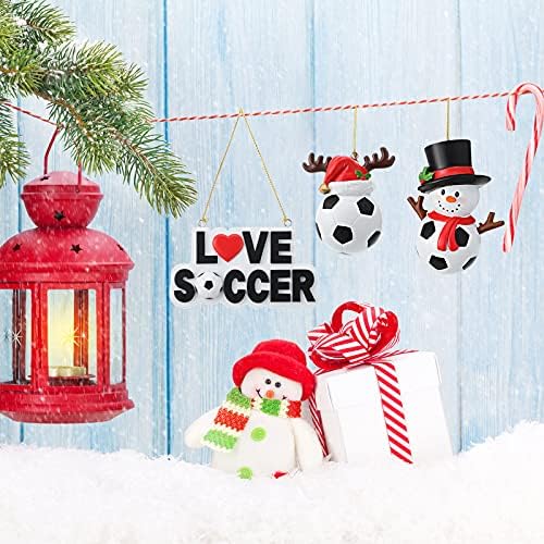 Maitys 3 Piece Christmas Soccer Ornament Set