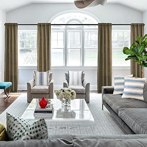 SHINELAND Light Brown Curtains 2 Panels