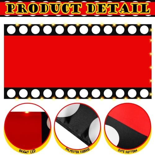 2 x 30 Ft Red Carpet with LED Light for Movie Night