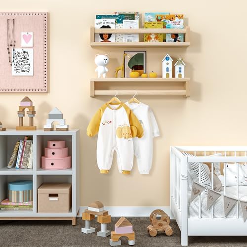 Heimlove Floating Shelves for Nursery 16 Inch Wall Bookshelf Set of 2
