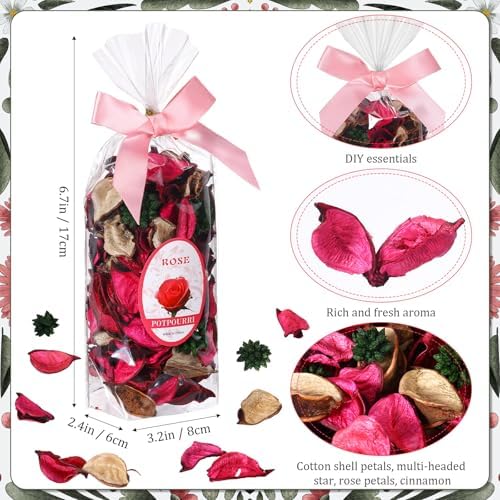 Nuanchu 6 Pcs Rose Red Potpourri Bags Home Fragrance