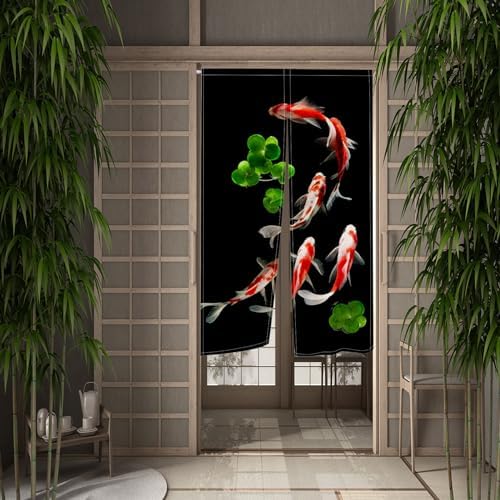 Koi Fish Noren Doorway Curtain 285x473 In