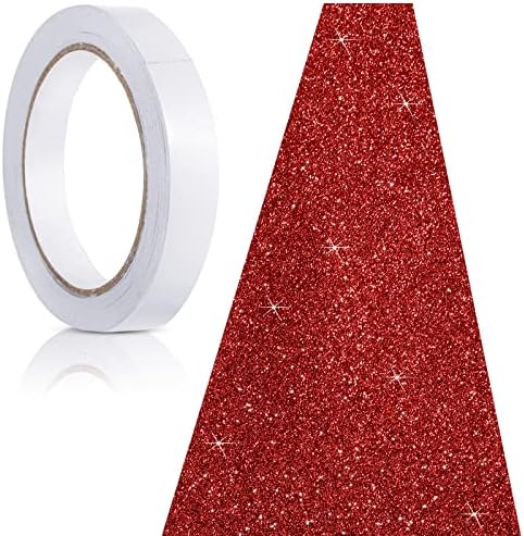 Tatuo Glitter Red Runway Rug with Carpet Tape